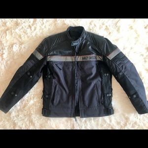 H-D Men’s Canvas/Leather Combo Riding Jacket - M